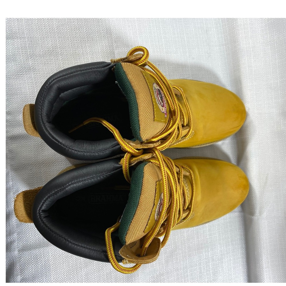 Brahma Mens Waterproof Leather Work Boots Wheat Yellow 9 MNBR0440145 - Picture 5 of 7